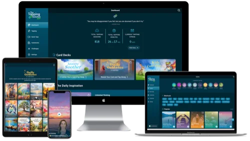 The Tapping Solution web app on desktop and mobile browsers